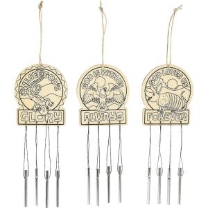 Fun Express Southwest VBS Color Your Own Wind Chimes – VBS Vacation Bible School Supplies/Decor – 12 Pieces