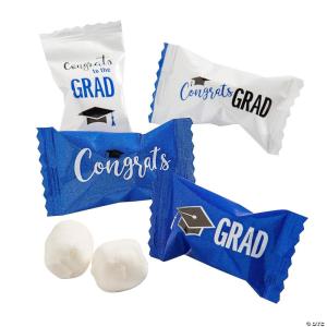Graduation Buttermints, Graduation Party Candy, Candy Buffet, 108 Pieces, Individually Wrapped Pieces (Blue)(Mint)