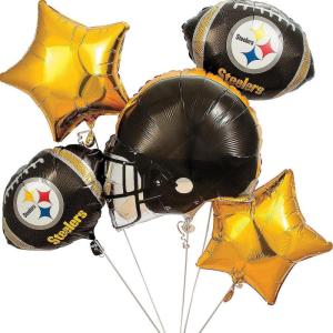 Pittsburgh Steelers Mylar Balloon Set – 5-Piece NFL Football Foil Balloons for Game Day, Tailgates, Birthdays & Fan Parties
