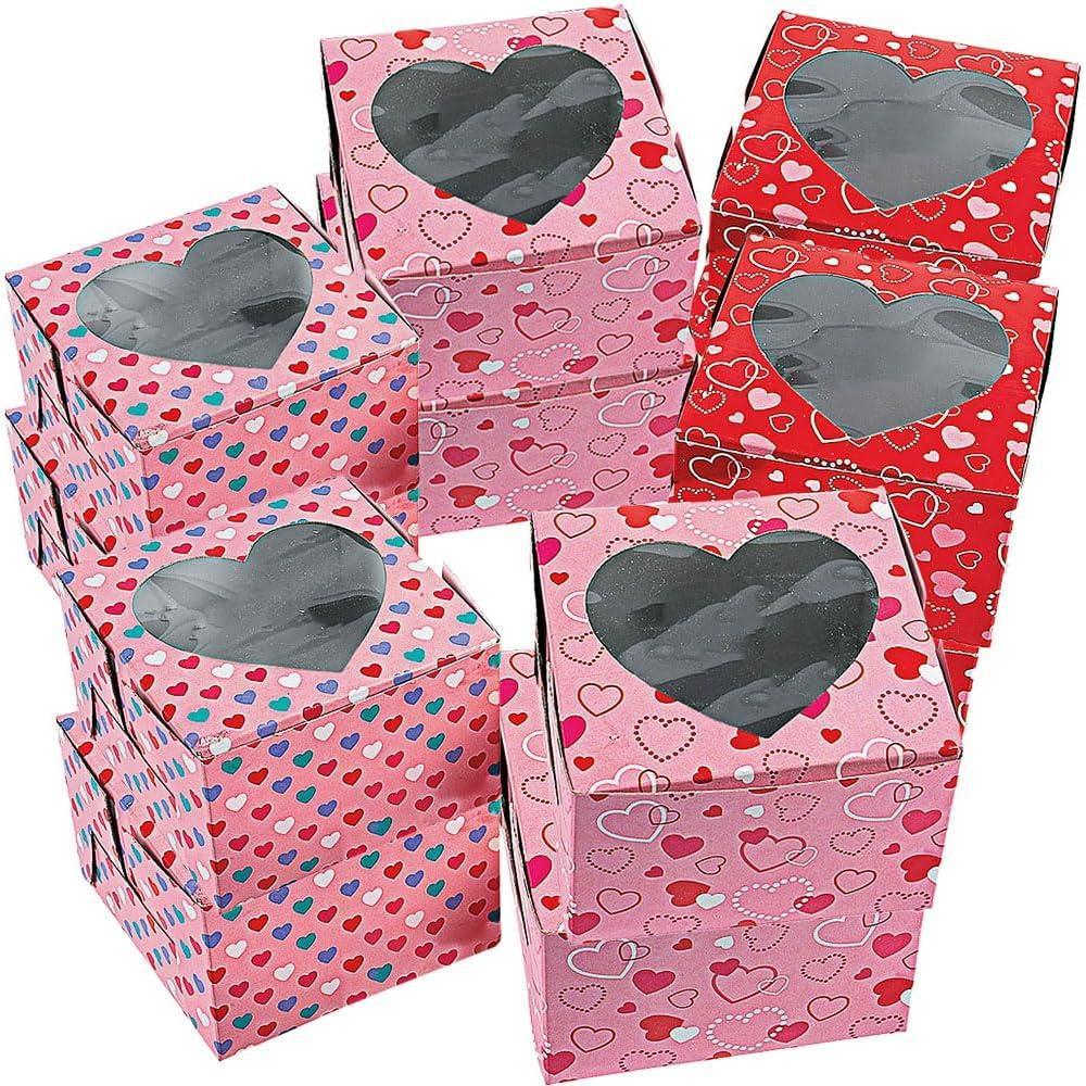 image:imageAssorted Styles Cardboard Cupcake Boxes 45 x 45 x 275 Pack of 12 Ideal for Valentines Day Parties Events Gifting amp More