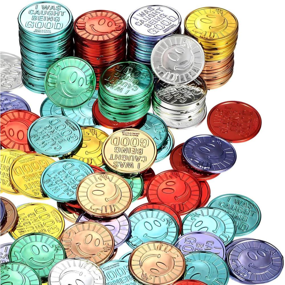 image:imageCaught Being Good Coins  Bulk Set of 144 Tokens  Classroom Behavior Incentives and Teacher Handout Rewards