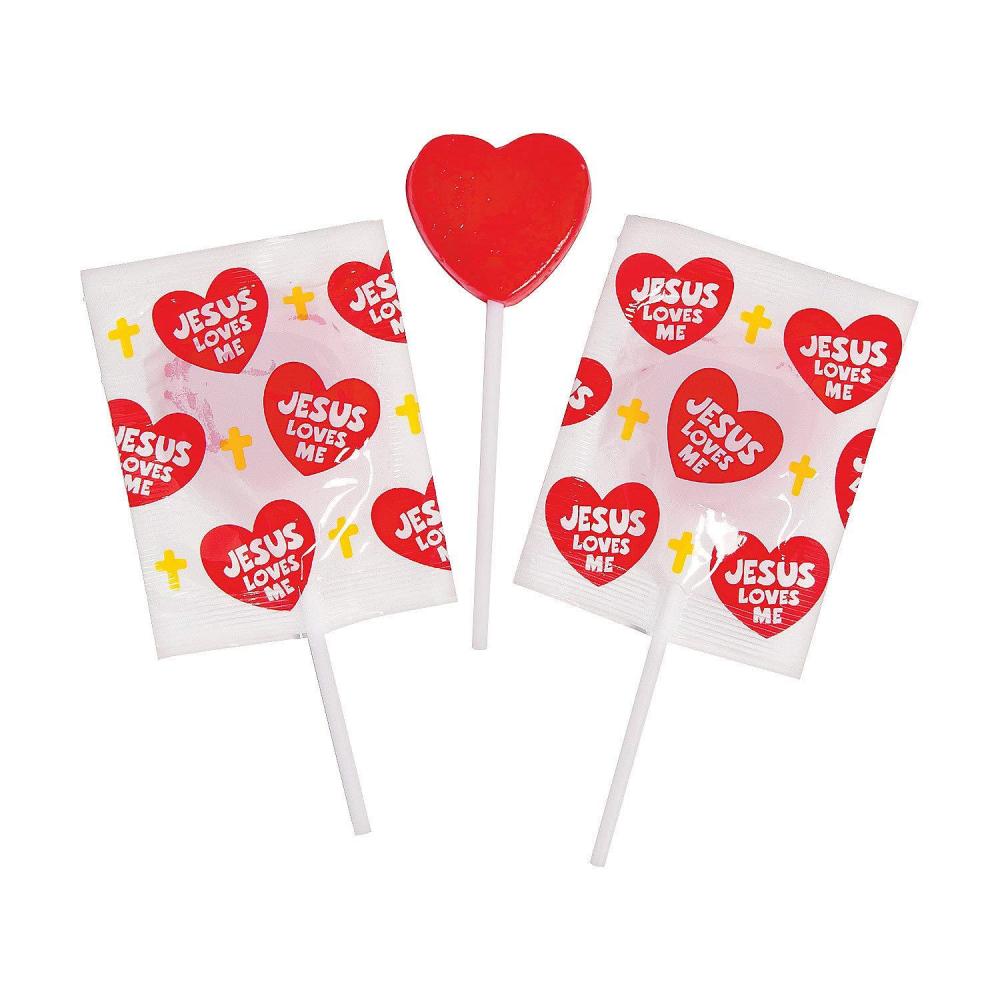 image:imageFun Express Jesus Loves Me Sucker for Valentines Day Edibles 57 Pieces