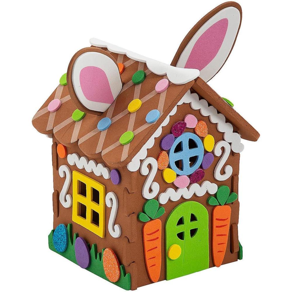 image:imageFun Express 3D Easter Bunny House Craft Kit Makes 12