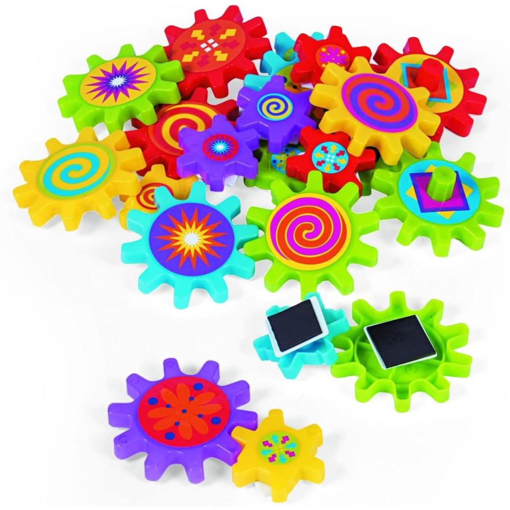 image:imageFun Express Magnetic Gear Building Toys 22 Pieces Educational STEM Learning Toys for Kids Ages 48 Spinning Gears for Refrigerator Magnets amp Whiteboard Multicolor Engineering Science Kit Set