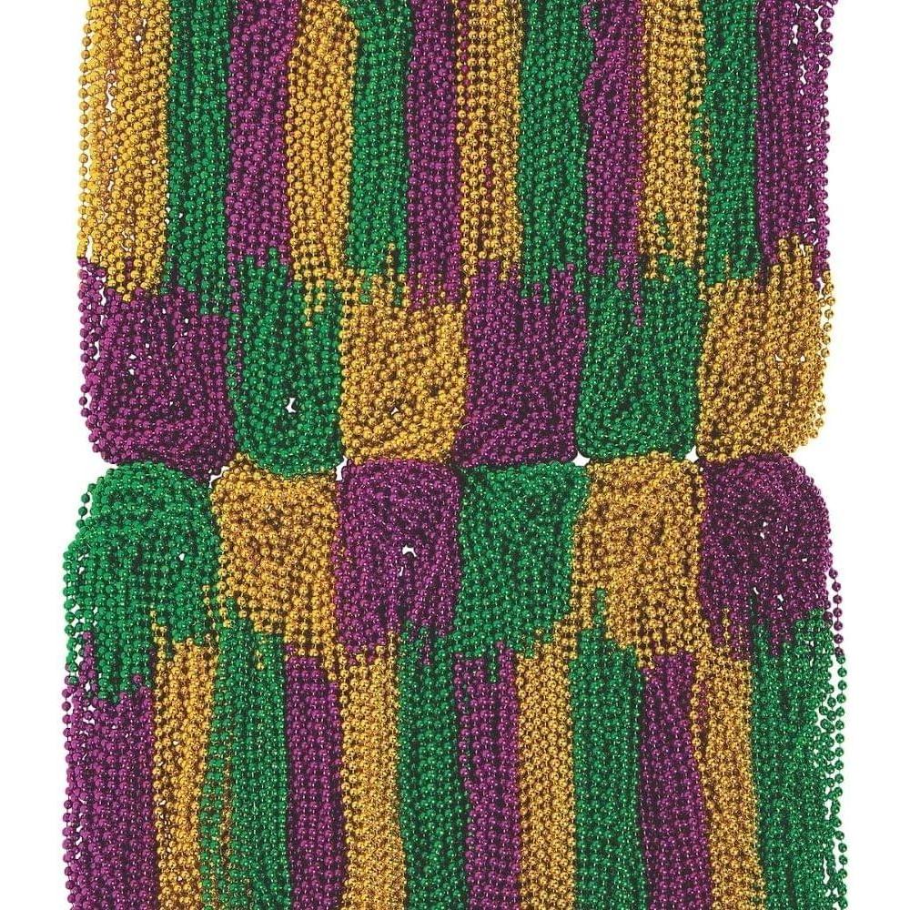 image:imageFun Express Mardi Gras Beads Bulk 1000 Pack Premium Purple Gold Green Bead Necklaces for Carnival Decorations Parade Throws amp Party Favors Professional Grade Plastic Beaded Necklaces for Adults