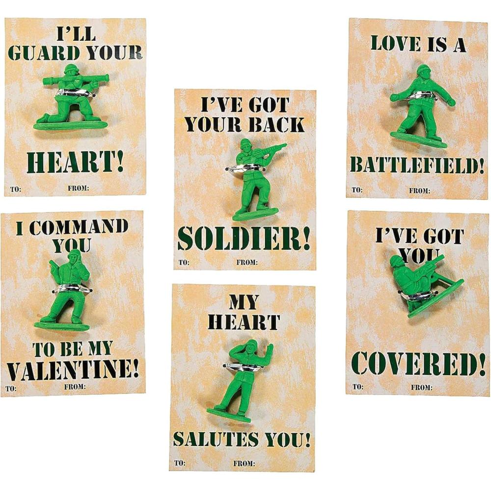 image:imageValentines Day Army Guy Cards with Erasers Set of 24