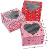 Assorted Styles Cardboard Cupcake Boxes (4.5″ x 4.5″ x 2.75″) Pack of 12 – Ideal for Valentine’s Day Parties, Events, Gifting, & More