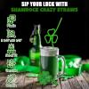 Fun Express 12 Pieces Shamrock Plastic Crazy Straws, BPA Free Plastic, Reusable for St. Patrick’s Day Party Supplies, Green