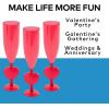 Fun Express 12 Pieces Valentine’s Day Heart Plastic Champagne Flutes, Holds 6 oz, BPA Free Plastic, Party Supplies, Red
