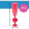 Fun Express 12 Pieces Valentine’s Day Heart Plastic Champagne Flutes, Holds 6 oz, BPA Free Plastic, Party Supplies, Red