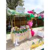 Fun Express Portable Bar Table Stand – Gold Tabletop Tent Base for Events | Dessert Table Display Set for Vendor Craft Fair, Party Tables & Mobile Bar Station | Circus Carnival Theme Setup