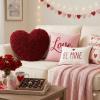 Fun Express Soft Heart Shaped Chenille Pillow – 14 Inch – for Bedroom, Couch, Chair and Home Decor, Great Valentine’s Day Gift and Decoration