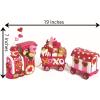 Valentine Tabletop Love Express Train – Cute 3 Piece Set – Valentine’s Day Home Decor and Centerpieces