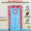 Valentine’s Day Pom-Poms Wreath (14 inch in Diameter) Valentine Home Decor