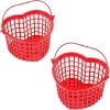 Fun Express 12 pack Valentine’s Day Heart Shaped Baskets, 7″ x 4.5″ Empty Baskets, BPA Free Plastic, Organization Supplies, Red