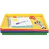 Fun Express Plastic Trays for Classroom Organization – Set of 6 Colorful Art & Craft for Kids | Stackable Activity Trays for Preschool, Daycare & Educational Activities | Multi-Purpose Design