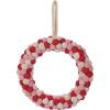 Valentine’s Day Pom-Poms Wreath (14 inch in Diameter) Valentine Home Decor