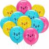 Vibrant Pink, Blue, & Yellow Party Inflatable Care Bears Latex Balloons, 10″ (12-Count) – Perfect for Birthday Bouquets, Party Backdrops & Table Decor