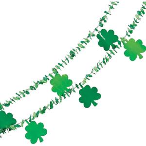 Fun Express – Flower Garland with Shamrocks for St. Patrick’s Day – Party Decor – Hanging Decor – Garland – St. Patrick’s Day – 1 Piece