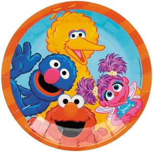 Fun Express 7 1/2″ Sesame Street Round Disposable Paper Dessert Plates – 8 count