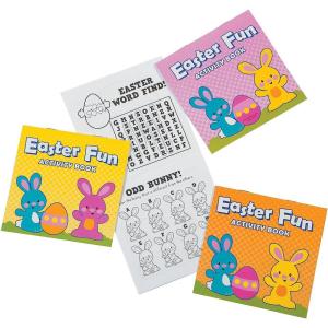 Fun Express Easter Activity Books – Set of Easter-Themed Games Puzzles and Crafts for Kids – Perfect for Easter Baskets Parties and Classroom Activities – Fun and Educational Stationery – 24 Pieces