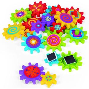 Fun Express Magnetic Gear Building Toys 22 Pieces – Educational STEM Learning Toys for Kids Ages 4-8 | Spinning Gears for Refrigerator Magnets & Whiteboard | Multicolor Engineering Science Kit Set