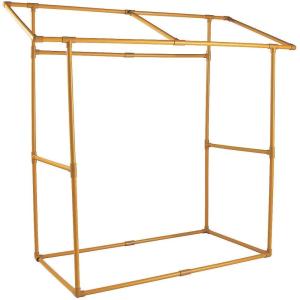 Fun Express Portable Bar Table Stand – Gold Tabletop Tent Base for Events | Dessert Table Display Set for Vendor Craft Fair, Party Tables & Mobile Bar Station | Circus Carnival Theme Setup