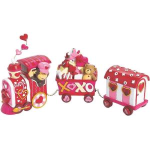 Valentine Tabletop Love Express Train – Cute 3 Piece Set – Valentine’s Day Home Decor and Centerpieces