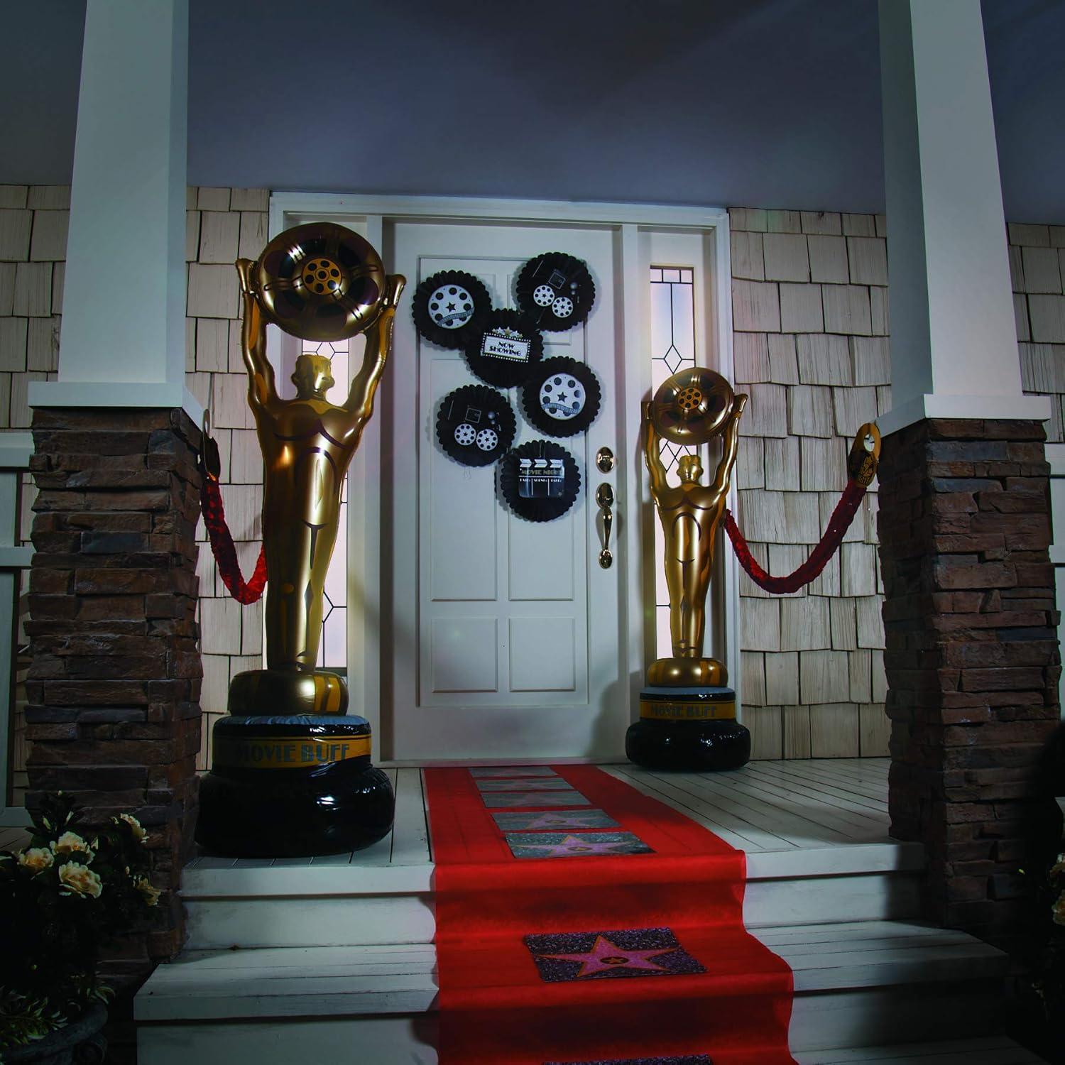 image:imageFun Express Huge Vinyl Inflatable Movie Award Show Party Decoration 4 Feet Tall Perfect for Hollywood Themed Events Red Carpet Party Dcor Movie Night Celebrations 1 Piece Gold