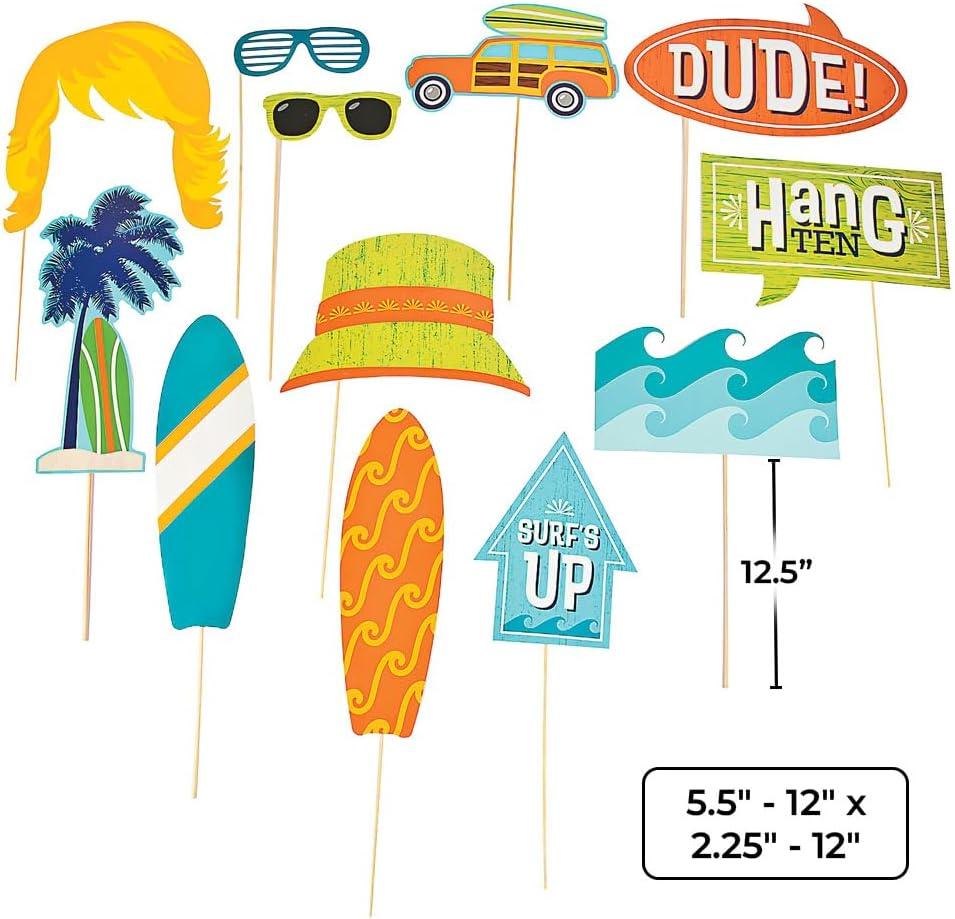image:imageSurfs Up Photo Stick Props  12 12 Pcs  Multicolor amp Assorted Tropical Designs Perfect for Luau Parties Themed Birthdays amp More1
