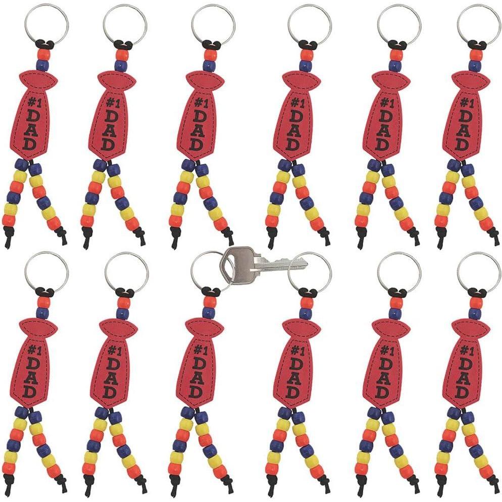 image:imageFathers Day Beaded Keychain Craft Kit 12 Crafts for Kids and Fun Home Activities Pack of 2Small