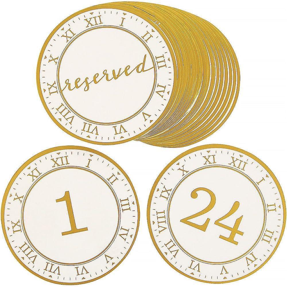 image:imageFun Express Clock FACE CARDSTOCK Table Numbers 124  Party Supplies  28 Pieces