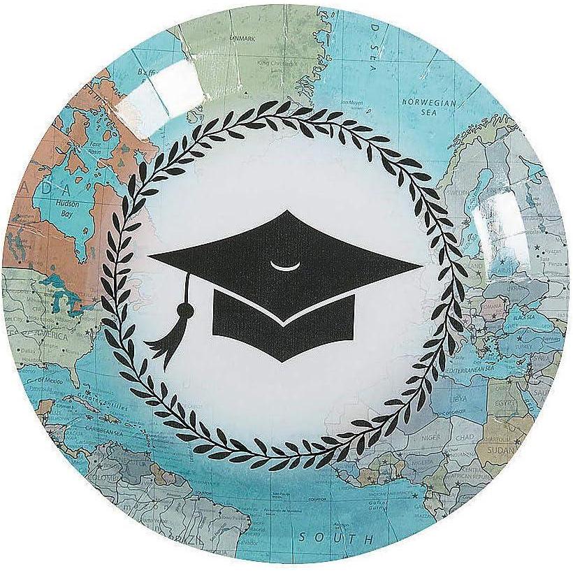 image:imageFun Express Graduation Party Grad Adventure Paper Dessert Plates Disposable Print Tableware Dessert Plates Print Plates amp Bowls Parties Treats and Festivities Graduation Party Supplies 8 Pieces