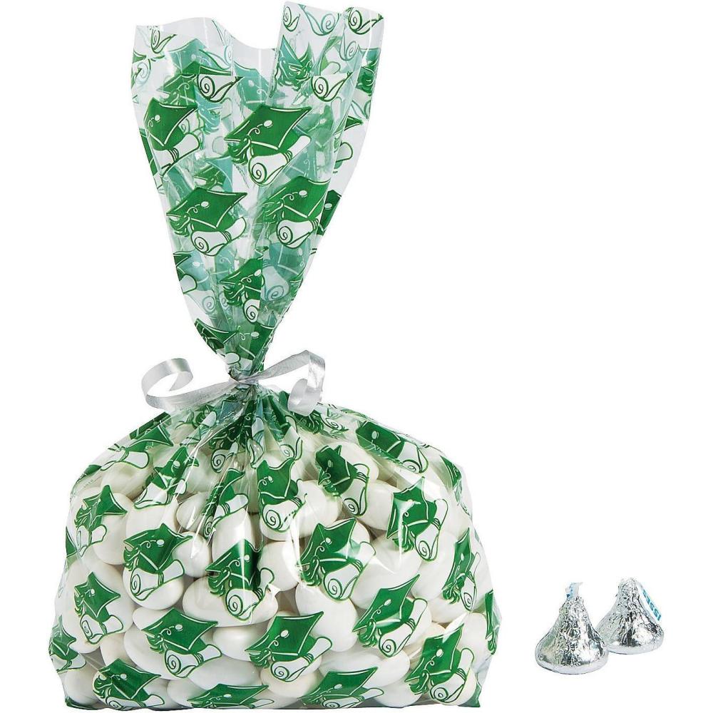 image:imageFun Express Green Graduation Cello Bags for Graduation  Party Supplies  Bags  Cellophane Bags  Graduation  12 Pieces  Green