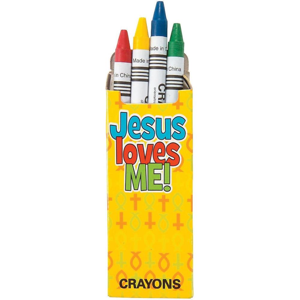 image:imageFun Express Jesus Loves Me Religious Crayons 24 packs with 4 crayons each Church Sunday School and Giveaways