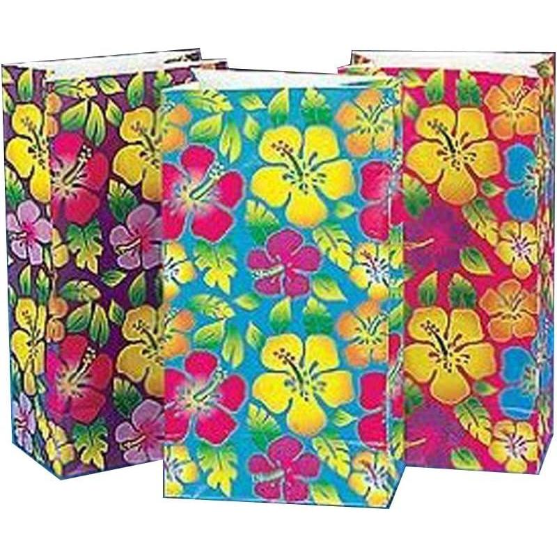 image:imageFun Express Luau Party Supplies Hibiscus Paper Bags 12 Piece