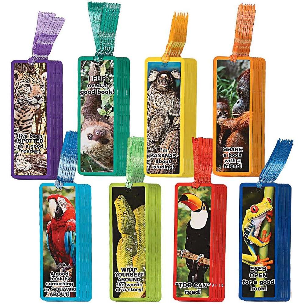image:imageFun Express Realistic Rainforest Animal Book Marks  Bulk Set of 48  VBS Vacation Bible School SuppliesDecor Teacher and Classroom Supplies for Kids