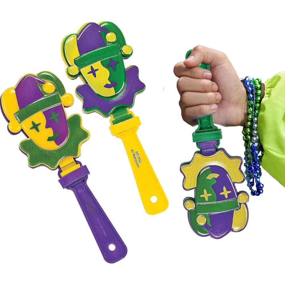 image:imageMardi Gras Hand Clappers set of 12 Fun Party Supplies and Noise Makers for Kids and Adults
