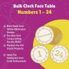 Fun Express Clock FACE CARDSTOCK Table Numbers 1-24 – Party Supplies – 28 Pieces