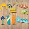 Surf’s Up Photo Stick Props – 12″ (12 Pcs) – Multicolor & Assorted Tropical Designs, Perfect for Luau Parties, Themed Birthdays & More(1)