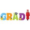 Fun Express – Elementary Grad Stand up for Graduation – Party Decor – Large Decor – Floor Stand Ups – Graduation – 4 Pieces