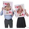 Fun Express Casino Theme Party Decorations Jumbo Playing Cards Face Cutouts – Giant 2-Foot King & Queen Photo Props for Vegas Themed Events, Weddings & Game Night Decor | Set of 2 Cardboard Cutouts