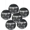 Fun Express Congrats Grad Black Paper Lanterns – 12″ Hanging Graduation Party Decor – 6 Pieces – Festive Lanterns for Celebrations