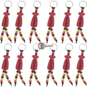 Father’s Day Beaded Keychain Craft Kit -12 – Crafts for Kids and Fun Home Activities (Pack of 2)(Small)