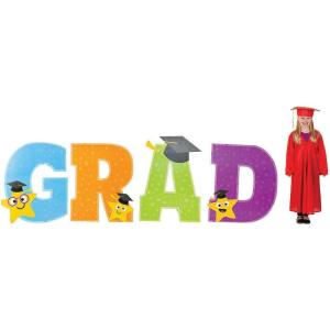 Fun Express – Elementary Grad Stand up for Graduation – Party Decor – Large Decor – Floor Stand Ups – Graduation – 4 Pieces