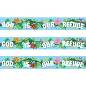 Fun Express 244″ x 4 1/2″ Rainforest VBS God is Our Refuge Plastic Caution Tape