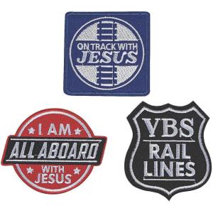 Fun Express Railroad VBS Patches – Colorful and Fun Apparel Accessories for Vacation Bible School – Jesus is The Ticket Design – Perfect for Kids Teachers and Volunteers – Set of 12 Pieces