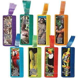 Fun Express Realistic Rainforest Animal Book Marks – Bulk Set of 48 – VBS Vacation Bible School Supplies/Decor -Teacher and Classroom Supplies for Kids