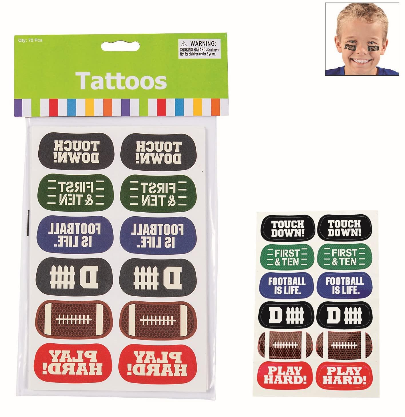 image:imageFun Express 6 sheets Football Face Under Eye Sticker Tattoos Team Spirit Apparel Accessories