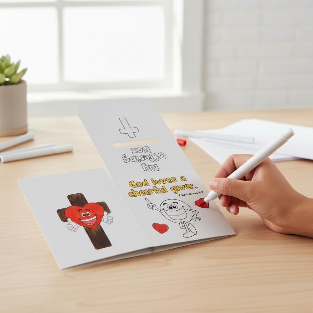 image:imageFun Express Color Your Own Cheerful Giver Offering Boxes Makes 12 Church Crafts for Kids